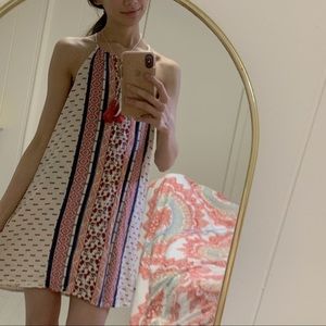 patterned tassel dress